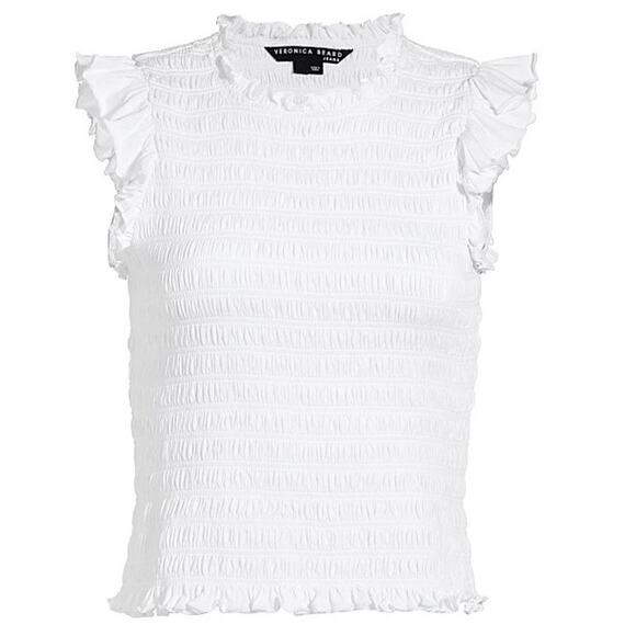 Veronica Beard Wyles Smocked Tank Top size L - Picture 8 of 9